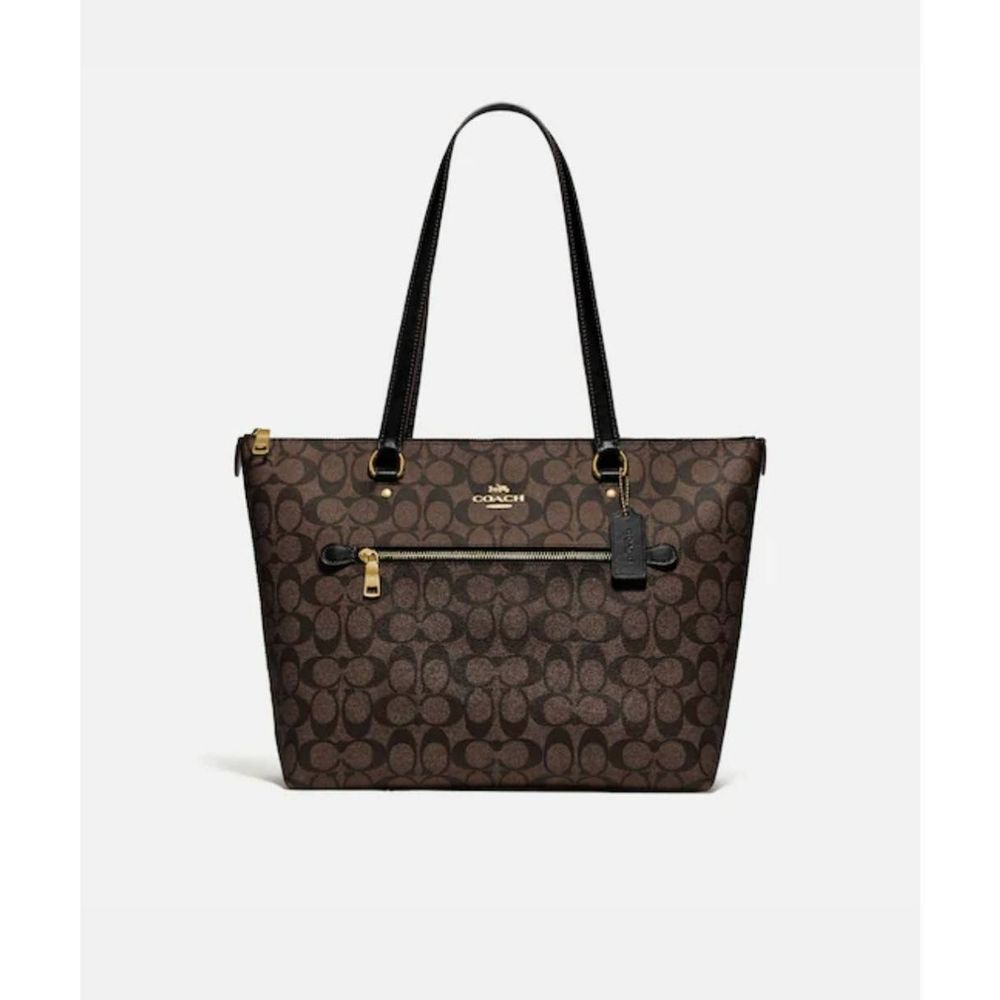 Coach Gallery Tote in signature Canvas brown / black